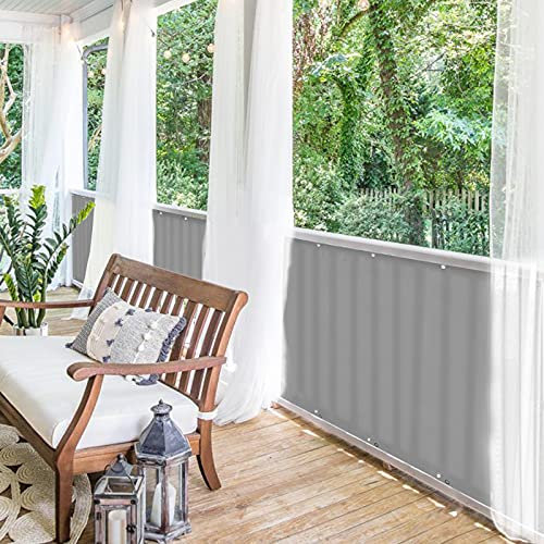 BALCONIO Balkon Sichtschutz wasserabweisend Balkonbespannung Balkonabdeckung für Balkon Terrasse aus Polyester-Hellgrau-600 x 85 cm