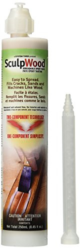 System Three SculpWood Paste Wood Epoxy Filler, UTAH Cartridge, 8.4oz