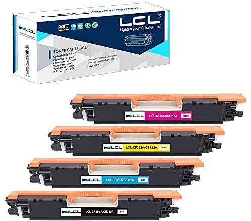 LCL Remanufactured Toner 126A 130A CE310A CE311A CE312A CE313A CF341A CF350A CF351A CF352A CF353A (Schwarz Cyan Magenta Gelb) Kompatible zu HP Laserjet Pro CP1020 CP1025 CP1025nw 100 MFP M175 M175nw