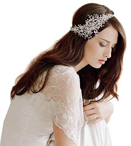 Butterme Damen Frauen Kristall Diamant Braut Brauthochzeits Zusatz Haar Stirnband tragen Strass Schmuck Kopfschmuck Stirnband Tiara Koronar Kette