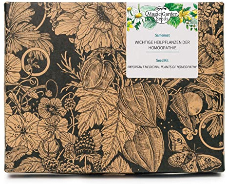 Magic Garden Seeds Samen-Geschenkset Homöopathie-Garten mit 7 Heilpflanzen | Aconitum, Bryonia, Echinacea, Chamomilla, Ruta, Arnica & Pulsatilla • Traditionelle Pflanzen • Mit Aussaatanleitung