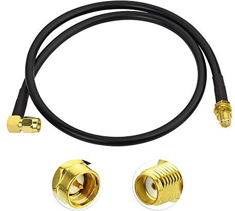 Eightwood 4G WiFi Antenne Kabel SMA Adapter Kabel SMA Buchse Schott auf Stecker Winkeladapter Verlängerungskabel RG58 50cm für WiFi Antenne 4G Antenne Router WiMax Handfunkgerät MEHRWEG