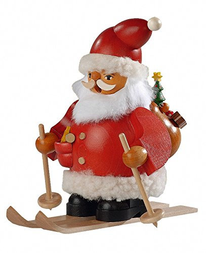 Müller Räuchermann Weihnachtsmann auf Skier 14cm Erzgebirge