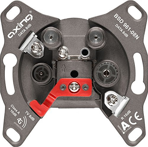 Axing BSD 961-08N Multimedia-Antennendose (Stichdose, 8dB, TV/R/DATA/DATA)