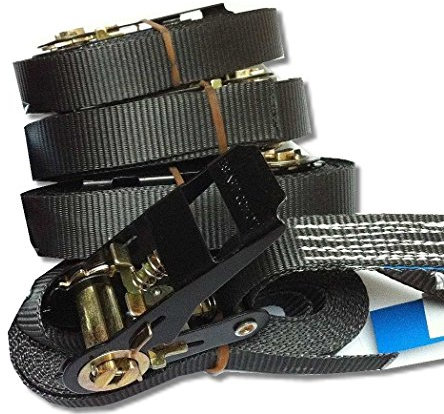 SETPREIS 4 STÜCK! Zurrgurte Spanngurte Ratschengurte Farbe Länge nach Wahl 800 Kg En12195-2 (6 Meter, schwarz)
