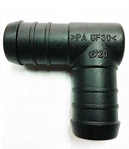 20Mm Elbow Plastic Barbed Connector Pipe Hose Joiner Tubing Air Fuel Water Piece