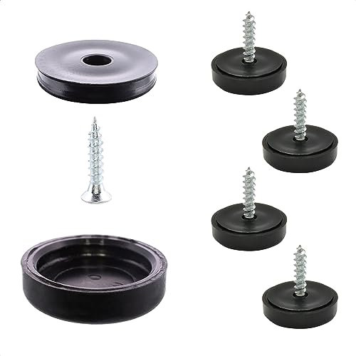 Wagner QuickClick® Kunststoffgleiter Möbelgleiter Stuhlgleiter 4er-Set zum Anschrauben - 4X Basis+Schraube+Gleitaufsatz austauschbar - Kunststoff Black - Durchmesser Ø 17 mm - Made in DE - 15830000