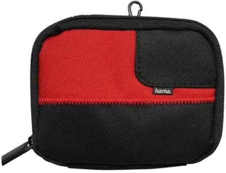 Hama Memory Card Case Nylon L, Schwarz/Rot