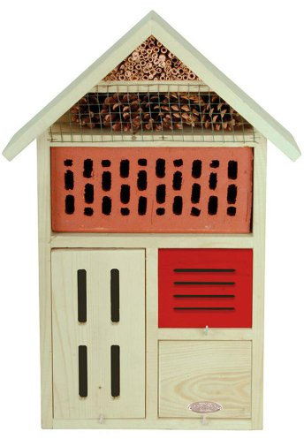 5 Stück Esschert Design Insektenhotel, Insektenhaus aus Holz mit Metalldach, ca. 37 cm x 11 cm x 57 cm