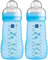 MAM Easy Active Bottles | 2 Pack (2 x 270ml) | Medium Flow MAM Teats Size 2 | Baby Accessories | Blue (Various Designs)