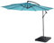Mendler Ampelschirm Acerra, Sonnenschirm Sonnenschutz, Ø 3m neigbar, Polyester/Stahl 11kg mit Ständer - türkis-blau
