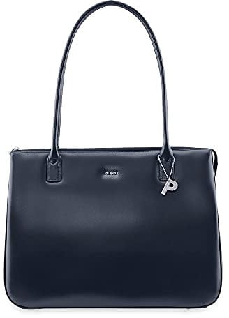 Picard Damen Shopper Promotion5 Ozean| Handtasche Damen Blau aus Echtleder mit Reißverschluss | elegante Schultertasche ideal für Business, Alltag, Freizeit