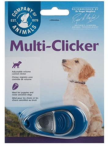 Multi-Clicker Company of Animals - Accessoire pour chien, contrôle du volume à 3 réglages, facile à cliquer, dragonne réglable, clicker pour chien, destiné au dressage, convient aux chiens et chiots