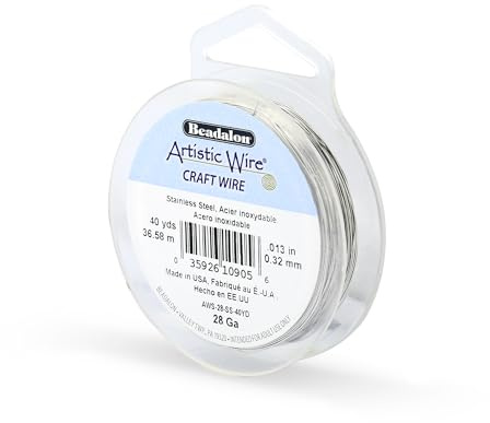 Artistic Wire, 28 Gauge Stainless Steel Craft Wire, 15 yd