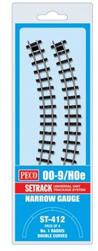 Peco ST-412 Setrack No.1 Radius Double Curves (Pack of 4) OO-9 Gauge