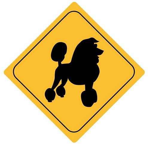 FahnenMax Autoaufkleber Sticker Achtung Pudel Aufkleber