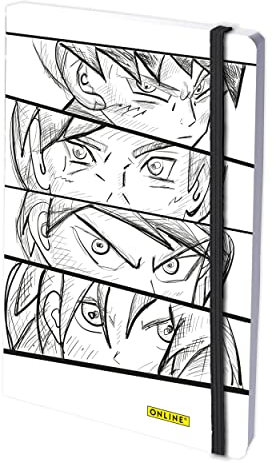 Online Bullet Journal dotted A5 mit Gummiband Manga, 120 g/m² FSC Papier, 144 Innenseiten Notizbuch gepunktet mit Soft Cover, Tagebuch für Notizen, Skizzen, Lettering