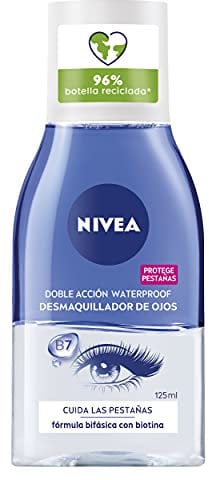 NIVEA Desmaquillador de Ojos Doble Acción (1 x 125 ml), líquido desmaquillante para el contorno de ojos sensible, El embalaje puede variar