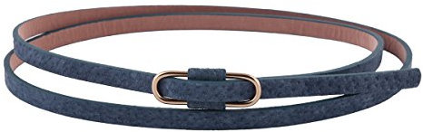 Damara Damen Super Schmal Poppig Jeans Kleid Belt Gürtel,Navyblau