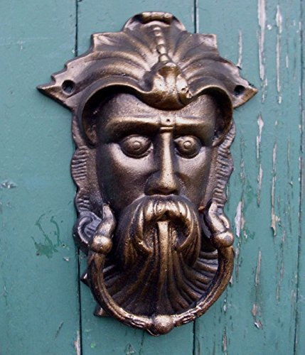 TÜRKLOPFER GREENMAN ANTIK STIL GUSSEISEN GRÜNER MANN GARTEN LANDHAUSSTIL NEU DR-531