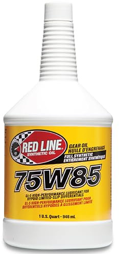 Red Line 50104 75W85 GL-5 Full Synthetic Gear Oil for Hypoid Limited Slip Differentials - 1 Quart
