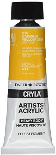 Daler-Rowney Cryla Acrylic 75 ml Cadmium Yellow Deep, Professional Artists