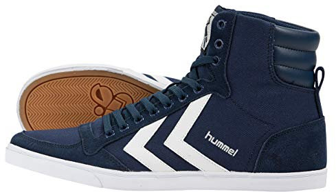 Hummel Unisex Slimmer Stadil High Hi-Top Trainers ,Dress Blue White 63 511 7647,8 UK