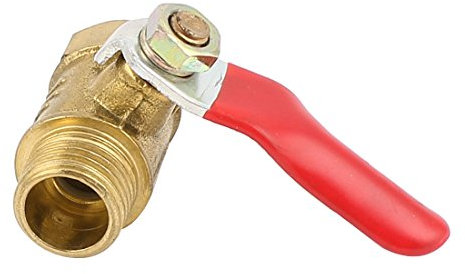 sourcingmap® 1/Geflechtummantelung rot Hebel Griff Messing Air Kugelhahn Sanitär Befestigung de