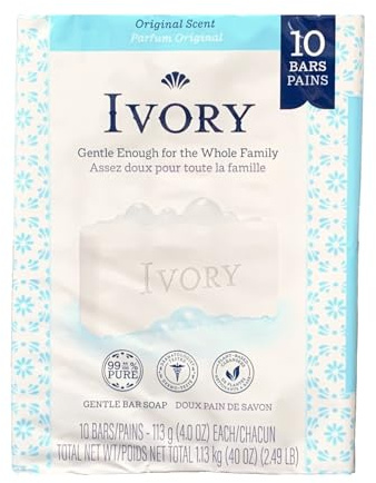 Ivory Original Bar Soap (10 Bars of 4 Oz Each), 39.8 Oz