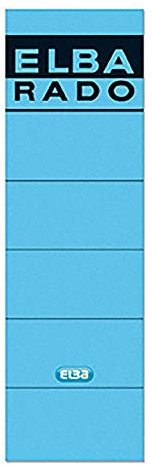 Elba Spine Label for Lever Arch Files 190 x 59 mm Blue Blau 10Stück – Selbstklebende Etikette (blau, 59 mm, 190 mm, 10 Stück (S), 10 Blatt