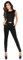 KouCla Eleganter Overall mit Rückenschlitz und goldener Schnalle K6721, in verschiedenen Farben und Größen, Schwarz , M