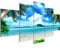 Runa Art - Bilder Strand Palmen 200 x 100 cm 5 Teilig XXL Wanddekoration Design Blau Beige 603351a