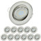 Sweet Led Einbaustrahler 230V 12er Set – mit 5W LED (3000K Warmweiß & GU10 Fassung) – schwenkbar Ø68mm – Chrom gebürstet – Komplettset mit Leuchtmitteln, Einbauleuchten, Deckenspots, Deckenstrahler