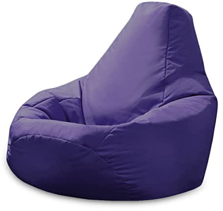 Beautiful Beanbags - Adult Highback Beanbag Chair - Large Water-Resistant for Indoor and Outdoor Use - Lounge or Gaming Chair - Manufactured in UK (Purple)