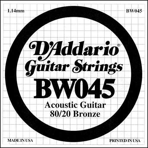 D'Addario .045 Bronze Wound Single String for Acoustic Guitar