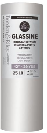 Borden & Riley Rouleau de papier Glassine #25G, 11,3 kg, 30,5 cm x 20 m par rouleau, blanc, 1 rouleau chacun (25GR122000)