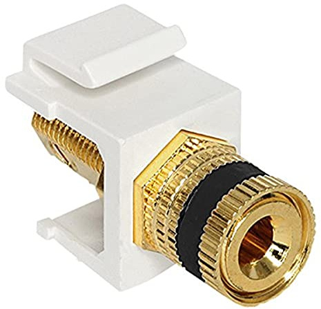 DeLOCK 86303 Adapter Cable – Adapter für Kabel (Terminal Post, Thread Jack, männlich/männlich, Schwarz, Gold, Weiß)