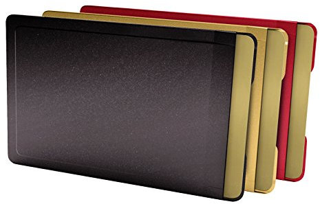 CardTresor Color Kartenschutzhülle aus Edelstahl, 3er-Set farbig, schwarz, rot, Gold, RFID/NFC-Schutz