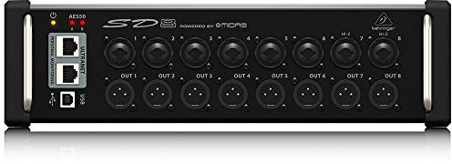 Behringer SD8 I/O Stage Box mit 8 fernsteuerbaren Midas-Vorverstärkern, 8 Ausgängen, AES50-Netzwerk und ULTRANET Personal Monitoring Hub