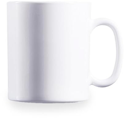 Arcoroc Serie Èvolution, Taza de café de vidrio templado, color blanco, 32cl