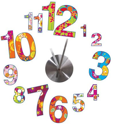 Jomoval Roommates - Adhesivo reposicionable para Pared, diseño de Reloj, Multicolor