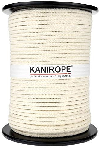 Kanirope® Baumwollseil COBRAID 10mm 100m Farbe Cremig Weiß 16-fach geflochten