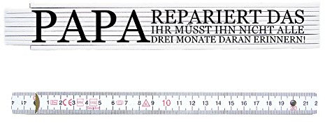 ZOLLSTOCK Spruch PAPA REPARIERT DAS Meterstab, beidseitig bedruckt Geschenk