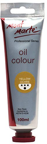 MONT MARTE Premium Oil Paint, 100ml (3.4oz), Yellow Ochre, Good Coverage, Excellent Tinting Strength