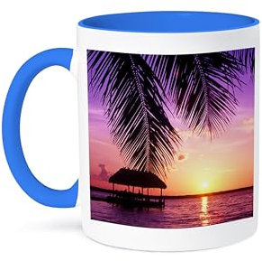 3dRose John Pennekamp State Park, Key West, Florida-US10 GJO0522-Greg Johnston Zweifarbige Tasse, Keramik, blau/weiß, 11 oz