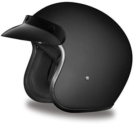 Daytona Helmets Motorcycle Open Face Helmet Cruiser- Dull Black, DOT Approved, XXX-Large