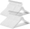 SONGMICS Percha de Madera Maciza, Juego de 50, con Ranuras para Hombros, Barra Antideslizante para Pantalones, Gancho Giratorio de 360°, para Trajes, Camisas, Abrigos, Blanco y Plata CRW03W-50