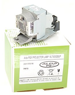 Alda PQ Premium, Beamer Lampe kompatibel mit Mitsubishi EW330U, EW331U-ST, EX320-ST, EX321U, EX321U-ST, GW-575, GX-560, VLT-EX320LP Projektoren, Lampe mit Gehäuse