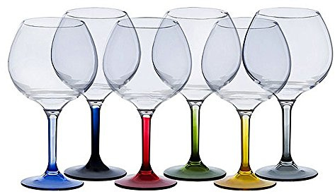 Marine Business Party Verres à Cocktail Transparents en Polycarbonate avec Pieds colorés