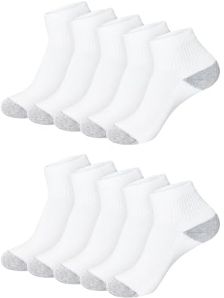 Hanes Womens Value, Ankle Soft Moisture-wicking Socks, Available In 10 And 14-packs Athletic-socks, White - 10 Pack, 5-9 US